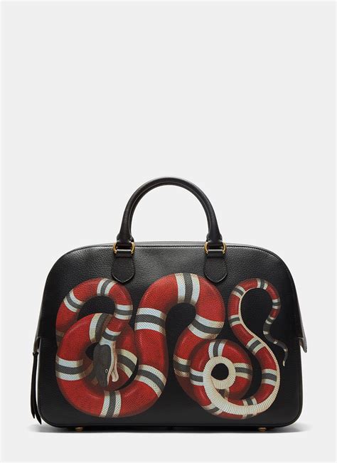 gucci snake print leather duffle bag|gucci duffle handbags.